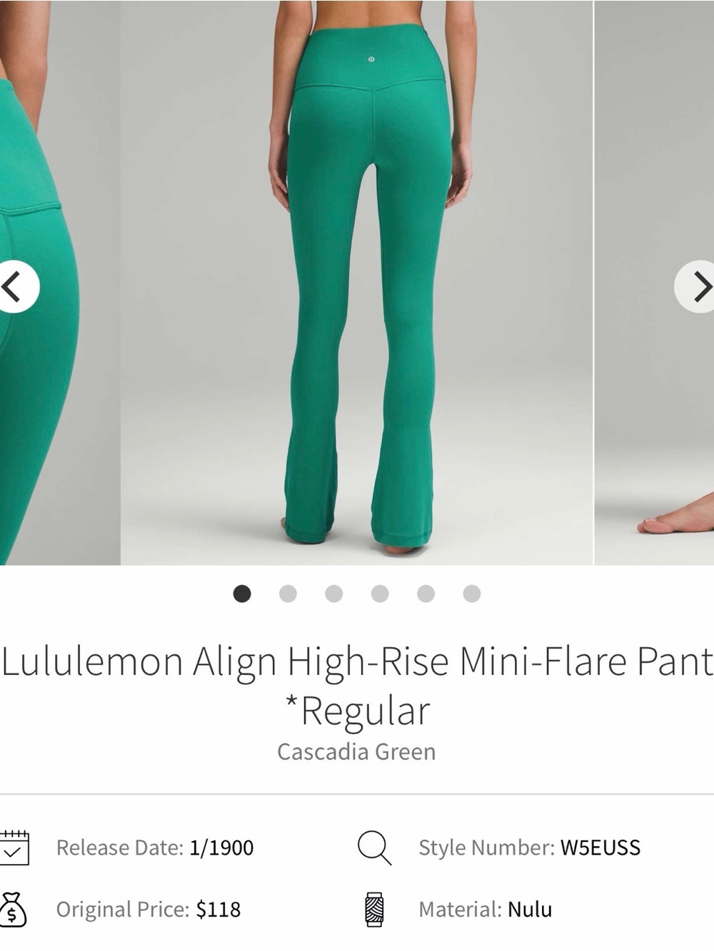 lululemon athletica Align High-Rise Mini-Flare Pants in Cascadia Green